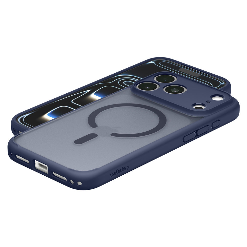 MagSafe-deksel for Apple iPhone 18 Pro Max / 17 Pro Max, Spigen, Ultra Hybrid, Satinert Marineblå ACS11918