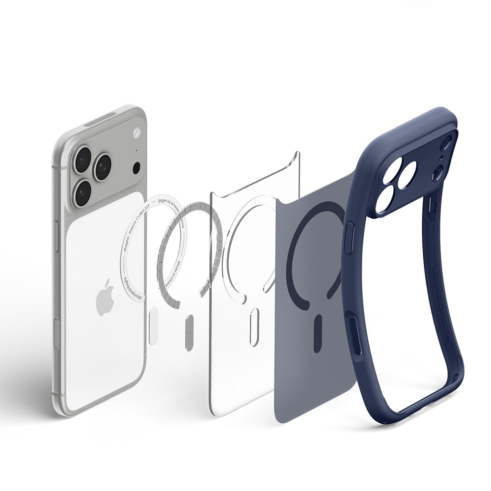 MagSafe-deksel for Apple iPhone 18 Pro Max / 17 Pro Max, Spigen, Ultra Hybrid, Satinert Marineblå ACS11918