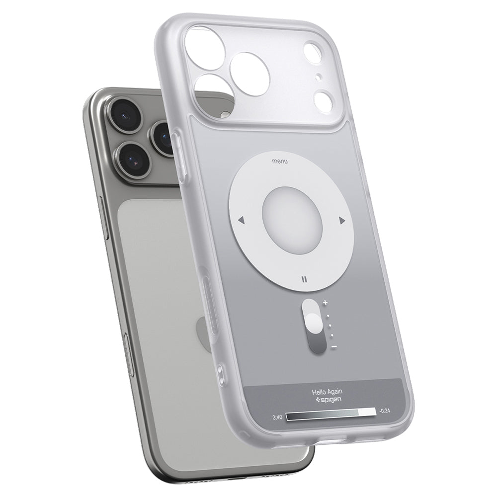 MagSafe-deksel for Apple iPhone 18 Pro Max / 17 Pro Max, Spigen, Ultra Hybrid Classic, Sølv ACS12130