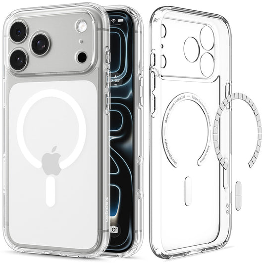 MagSafe-deksel for Apple iPhone 18 Pro Max / 17 Pro Max, Spigen, Ultra Hybrid, Transparent Hvit ACS12118