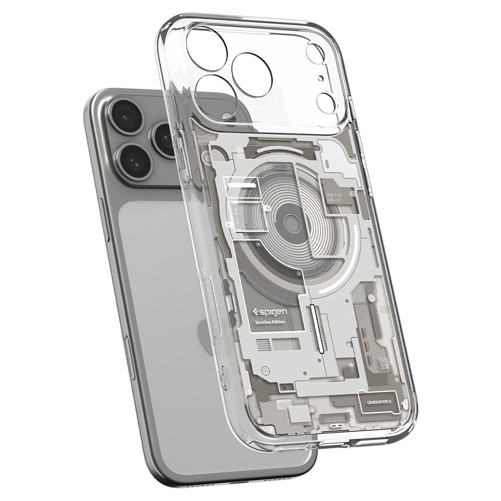 MagSafe-deksel for Apple iPhone 18 Pro Max / 17 Pro Max, Spigen, Ultra Hybrid Zero One, Grå ACS12127