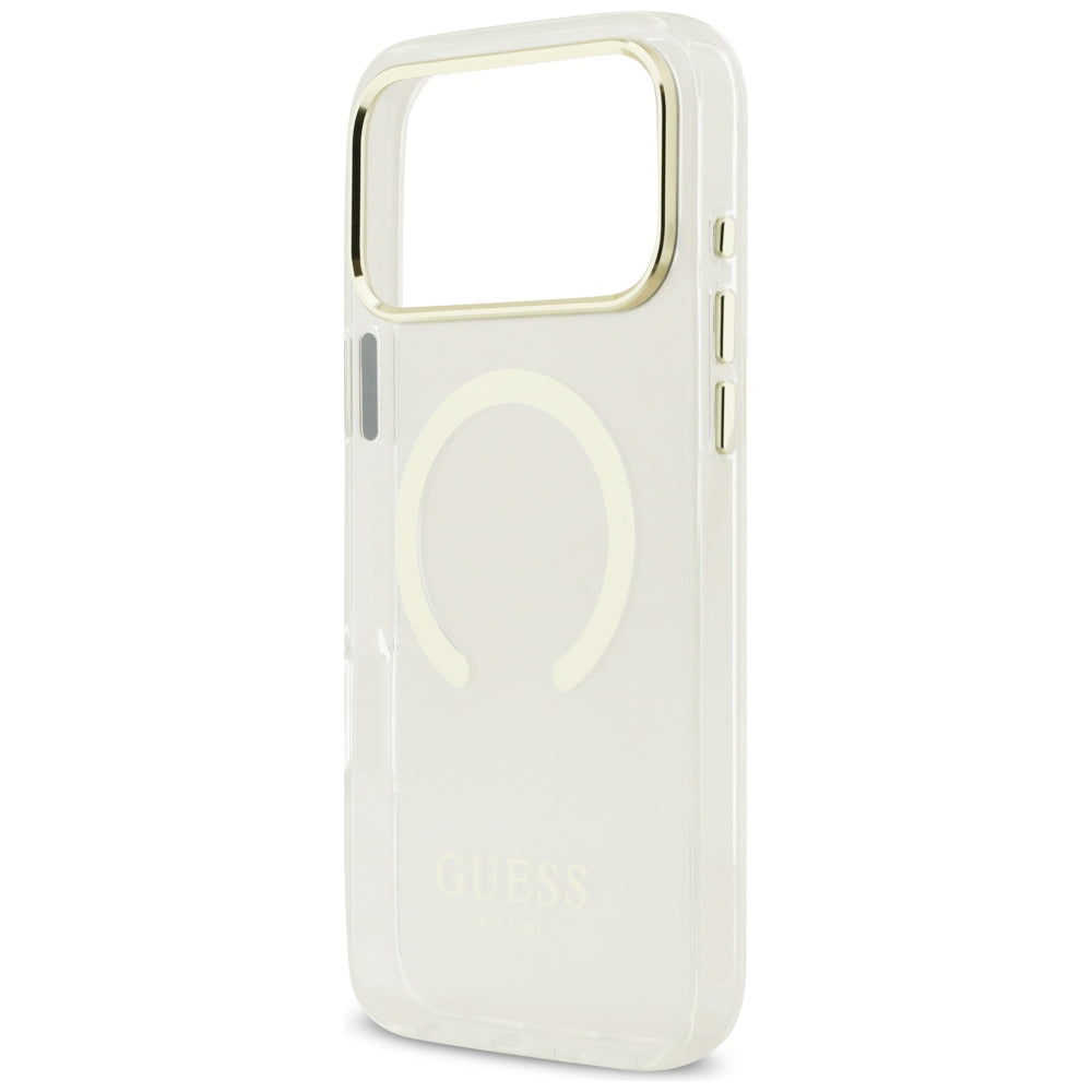 MagSafe-deksel for Apple iPhone 18 Pro Max, Guess, Metal Outline, Gullfarget