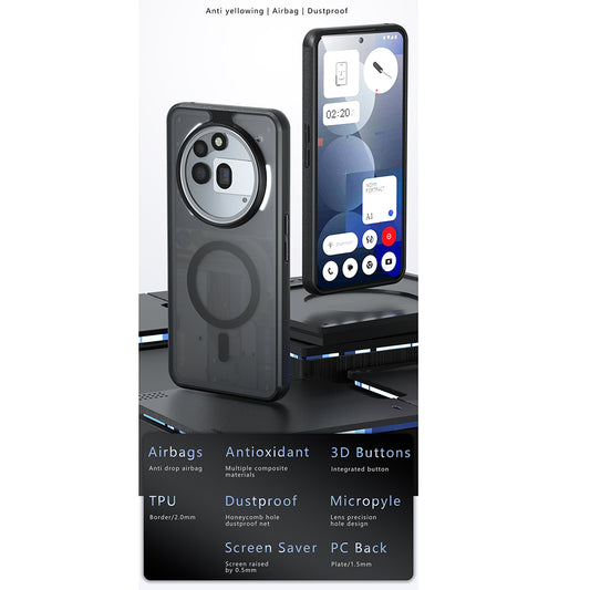 MagSafe-deksel for Nothing Phone (3a) Pro, Techsuit, PureFrost, Svart