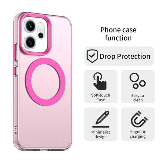 MagSafe-deksel for Oppo Reno16 F / Reno16 FS, Techsuit, CandyCase, Rosa
