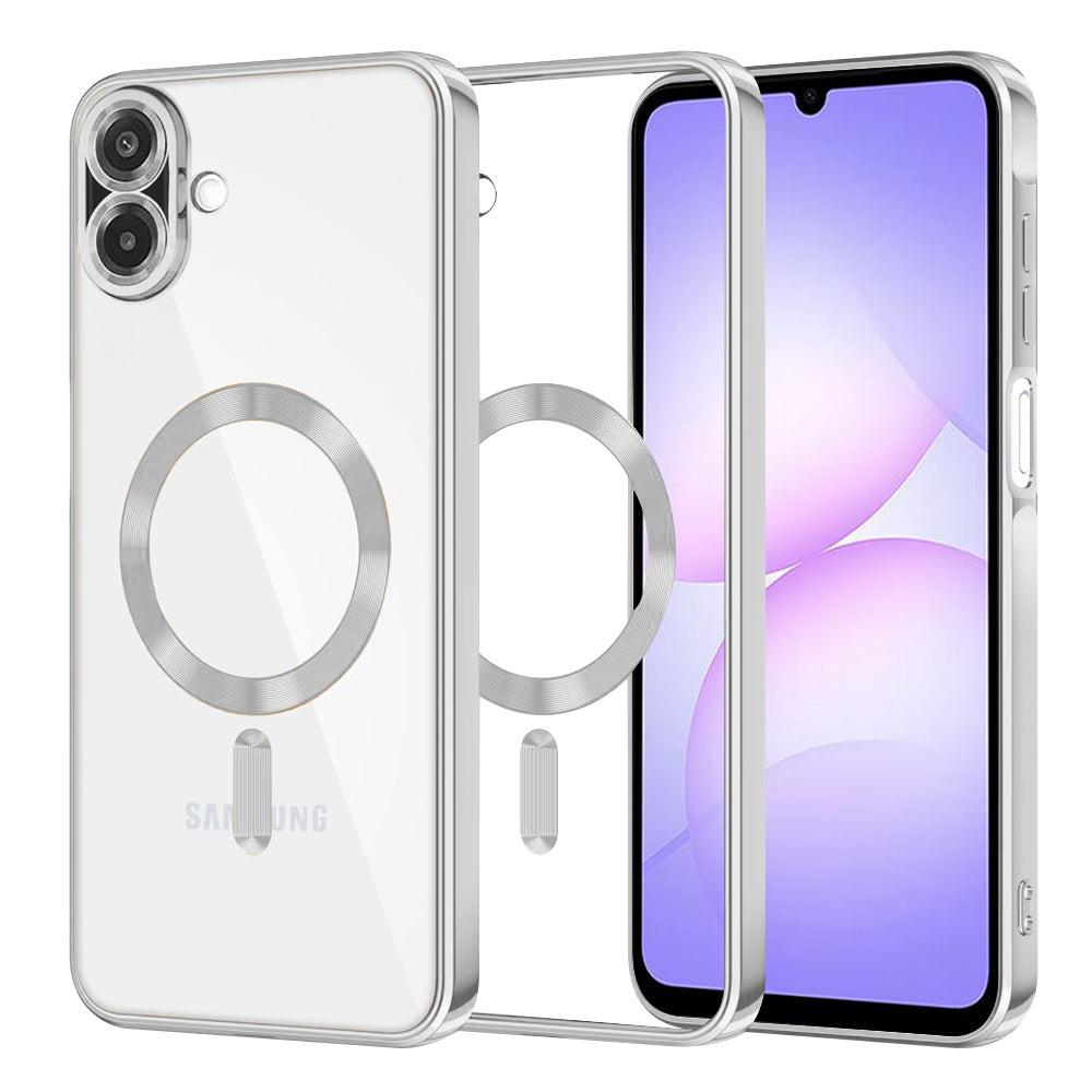 MagSafe-deksel for Samsung Galaxy A07 4G A075, Techsuit, Luxury Crystal, Sølv