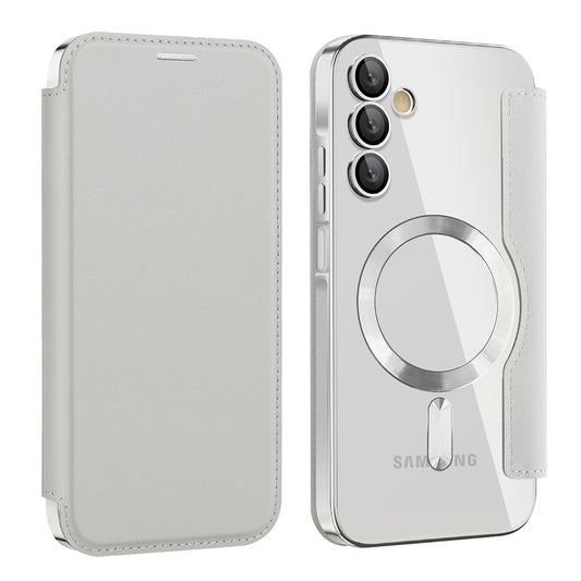MagSafe-deksel for Samsung Galaxy A15 5G A156 / A15 A155, Techsuit, SmartMag Book, Grå