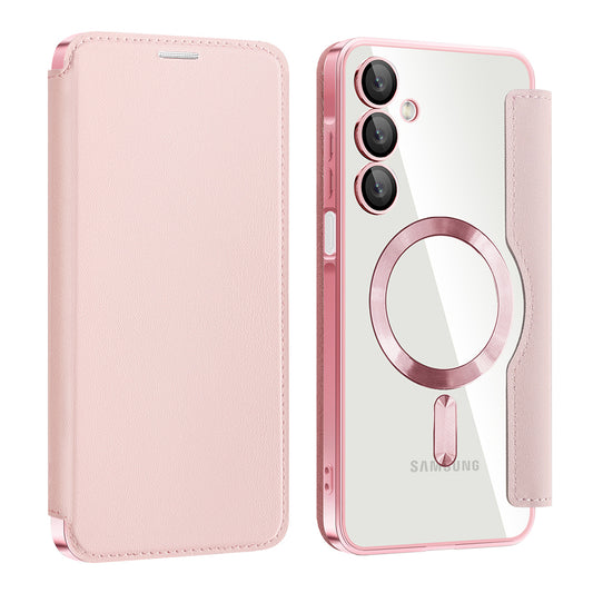MagSafe-deksel for Samsung Galaxy A16 5G A166 / A16 4G A165, Techsuit, SmartMag Book, Rosa