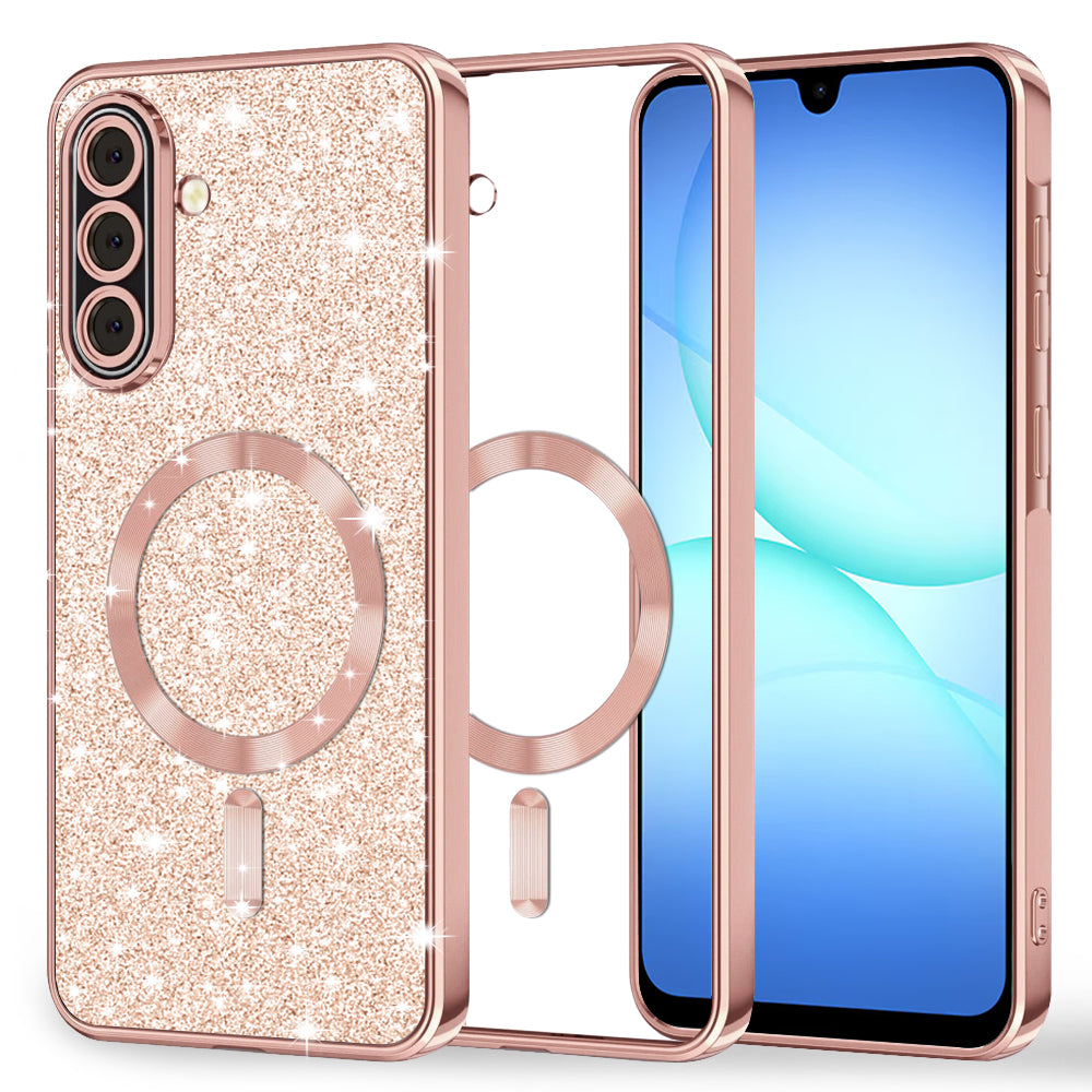 MagSafe-deksel for Samsung Galaxy A17 4G / A17 5G, Techsuit, Luxury Glitter, Rosa