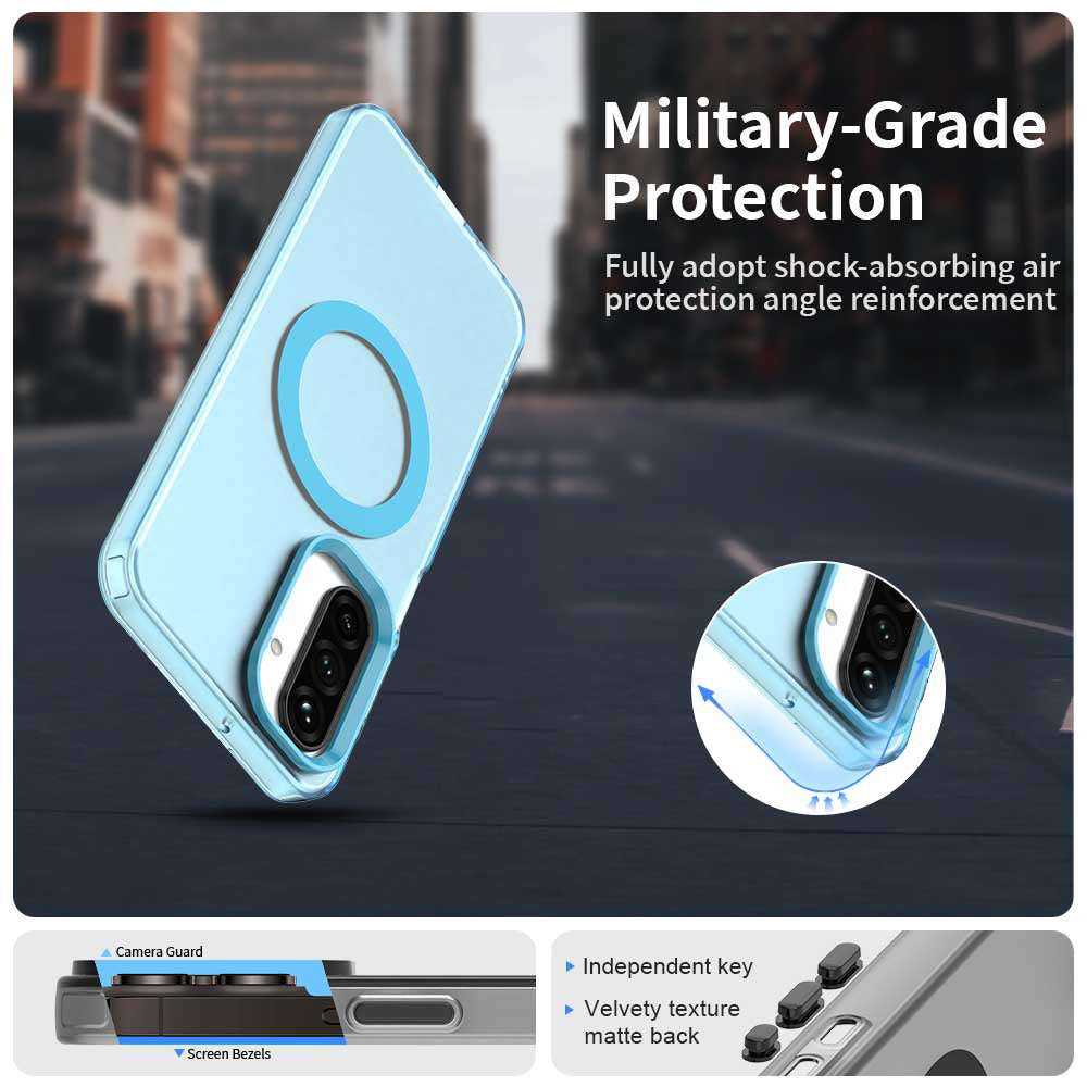 MagSafe-deksel for Samsung Galaxy A18 5G A186 / A18 4G A185 / F17 / M17 / A17 4G A175, Techsuit, CandyCase, Blå