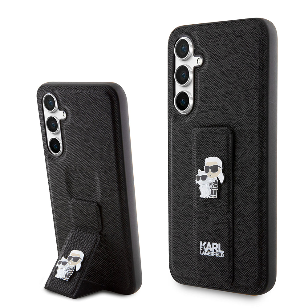 MagSafe-deksel for Samsung Galaxy S23 FE S711, Karl Lagerfeld, Saffiano Gripstand Karl & Choupette, Blå
