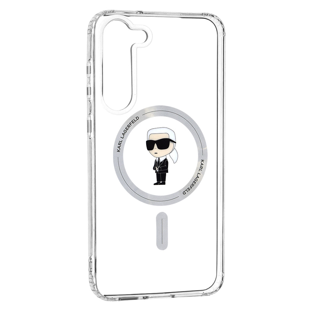 MagSafe-deksel for Samsung Galaxy S23+ S916, Karl Lagerfeld, IML Ikonik Karl, Gjennomsiktig