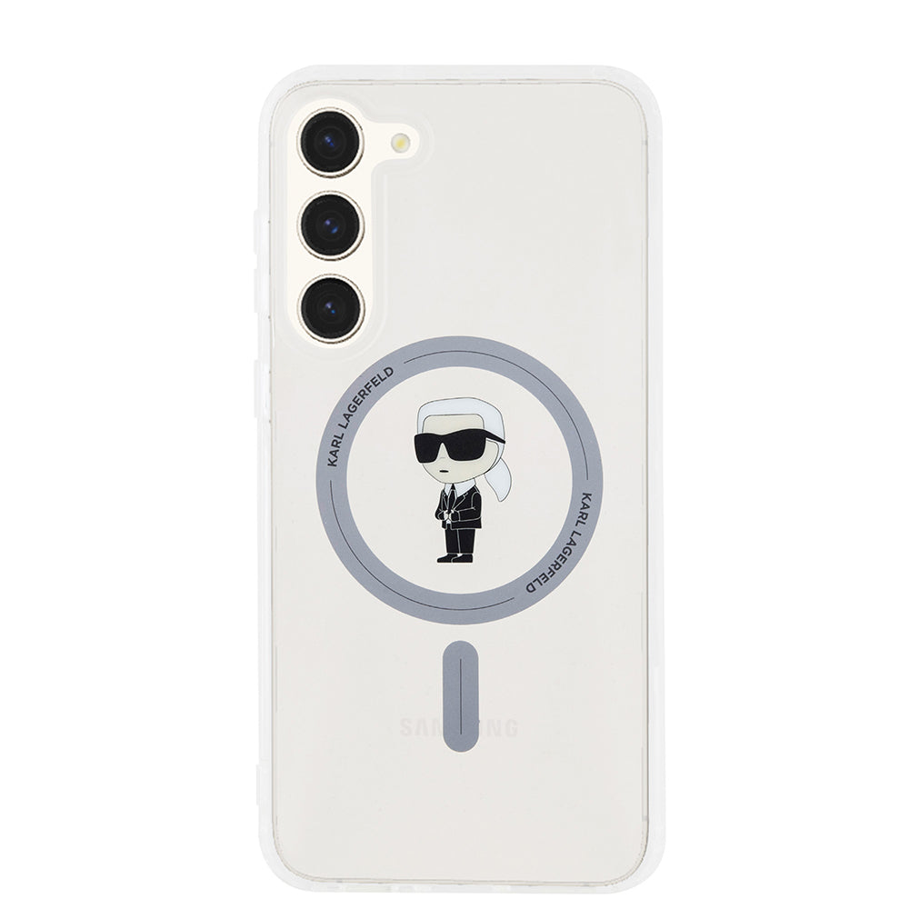 MagSafe-deksel for Samsung Galaxy S23+ S916, Karl Lagerfeld, IML Ikonik Karl, Gjennomsiktig