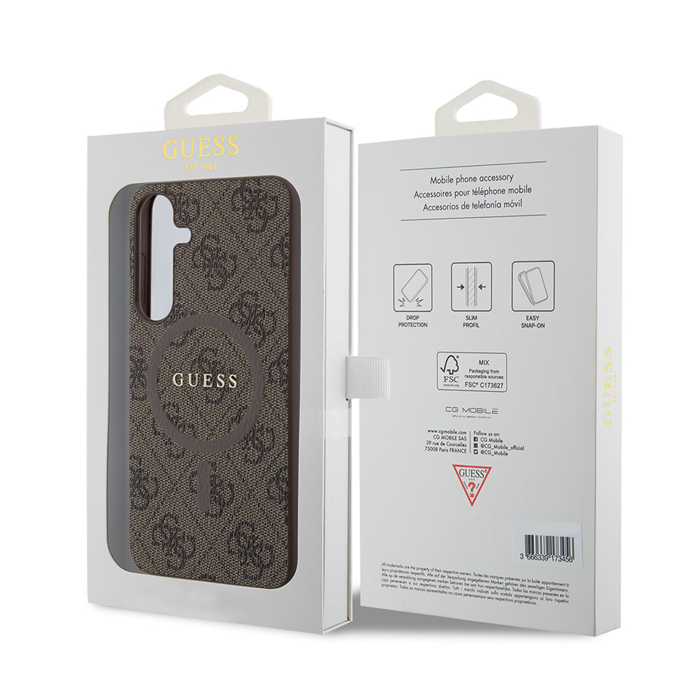 MagSafe-deksel for Samsung Galaxy S24+ S926, Guess, 4G Collection, Brun