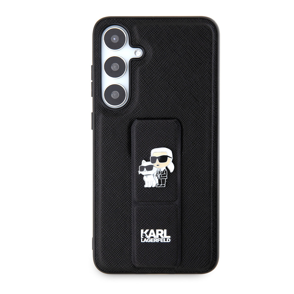 MagSafe-deksel for Samsung Galaxy S24+ S926, Karl Lagerfeld, Saffiano Gripstand Karl & Choupette, Svart