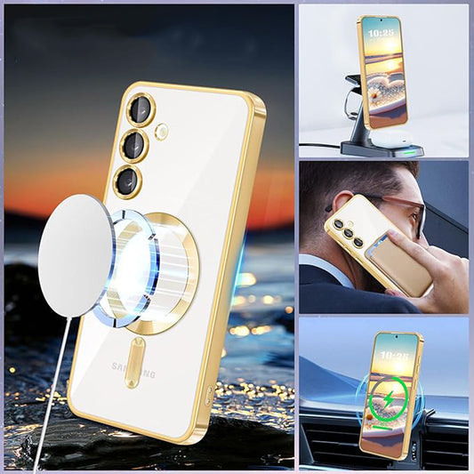 MagSafe-deksel for Samsung Galaxy S24+ S926, Techsuit, Luxury Crystal, Mørkegrønn