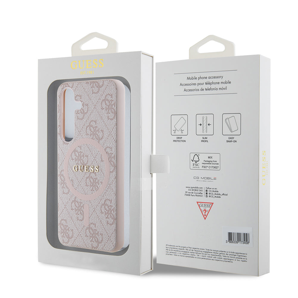 MagSafe-deksel for Samsung Galaxy S24 S921, Guess, 4G Collection, Rosa