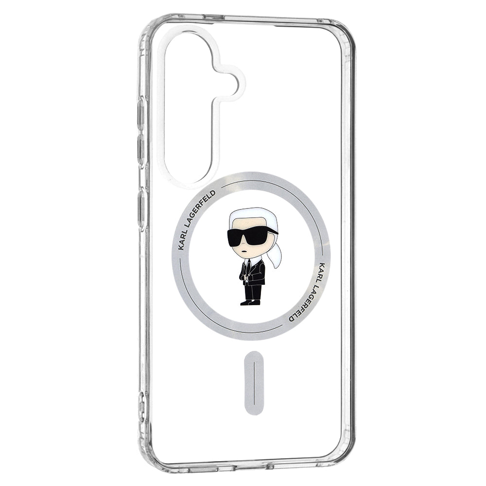 MagSafe-deksel for Samsung Galaxy S24 S921, Karl Lagerfeld, IML Ikonik Karl, Gjennomsiktig