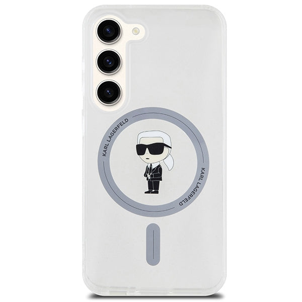MagSafe-deksel for Samsung Galaxy S24 S921, Karl Lagerfeld, IML Ikonik Karl, Gjennomsiktig