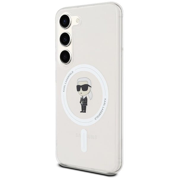 MagSafe-deksel for Samsung Galaxy S24 S921, Karl Lagerfeld, IML Ikonik Karl, Gjennomsiktig