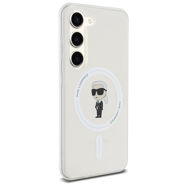 MagSafe-deksel for Samsung Galaxy S24 S921, Karl Lagerfeld, IML Ikonik Karl, Gjennomsiktig