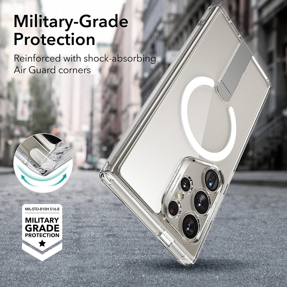 MagSafe-deksel for Samsung Galaxy S24 Ultra S928, ESR, Boost Flickstand, Gjennomsiktig