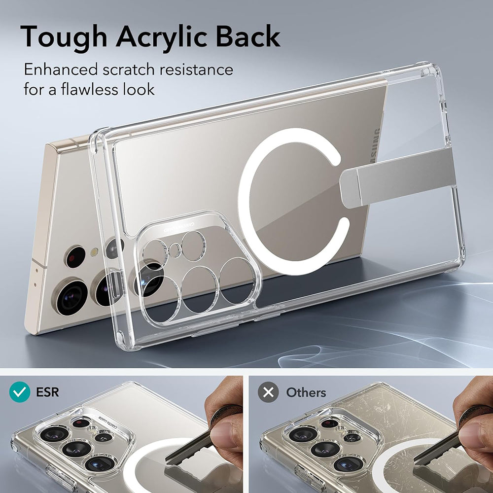 MagSafe-deksel for Samsung Galaxy S24 Ultra S928, ESR, Boost Flickstand, Gjennomsiktig