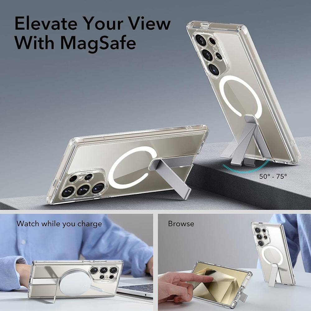 MagSafe-deksel for Samsung Galaxy S24 Ultra S928, ESR, Boost Flickstand, Gjennomsiktig