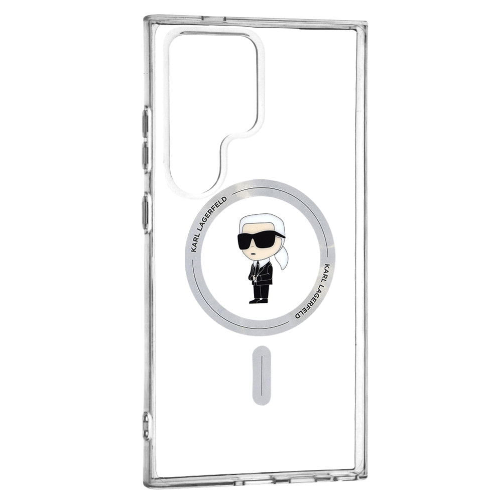 MagSafe-deksel for Samsung Galaxy S24 Ultra S928, Karl Lagerfeld, IML Ikonik Karl, Gjennomsiktig