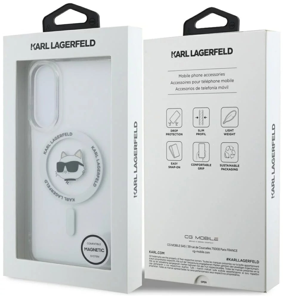 MagSafe-deksel for Samsung Galaxy S25 Edge S937, Karl Lagerfeld, IML Choupette's Head, Hvit