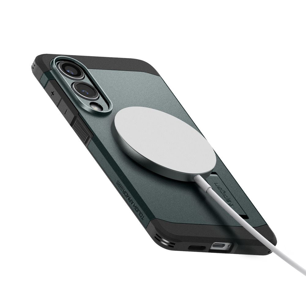 MagSafe-deksel for Samsung Galaxy S25 Edge S937, Spigen, Tough Armor, Grønn ACS09424