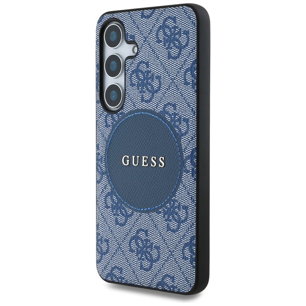 MagSafe-deksel for Samsung Galaxy S25+ S936, Guess, 4G Circle Classic Logo, Blå