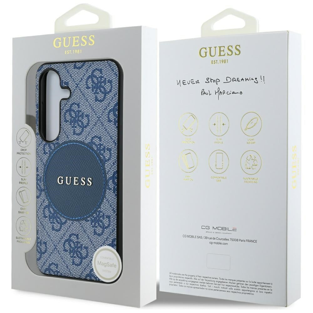 MagSafe-deksel for Samsung Galaxy S25+ S936, Guess, 4G Circle Classic Logo, Blå