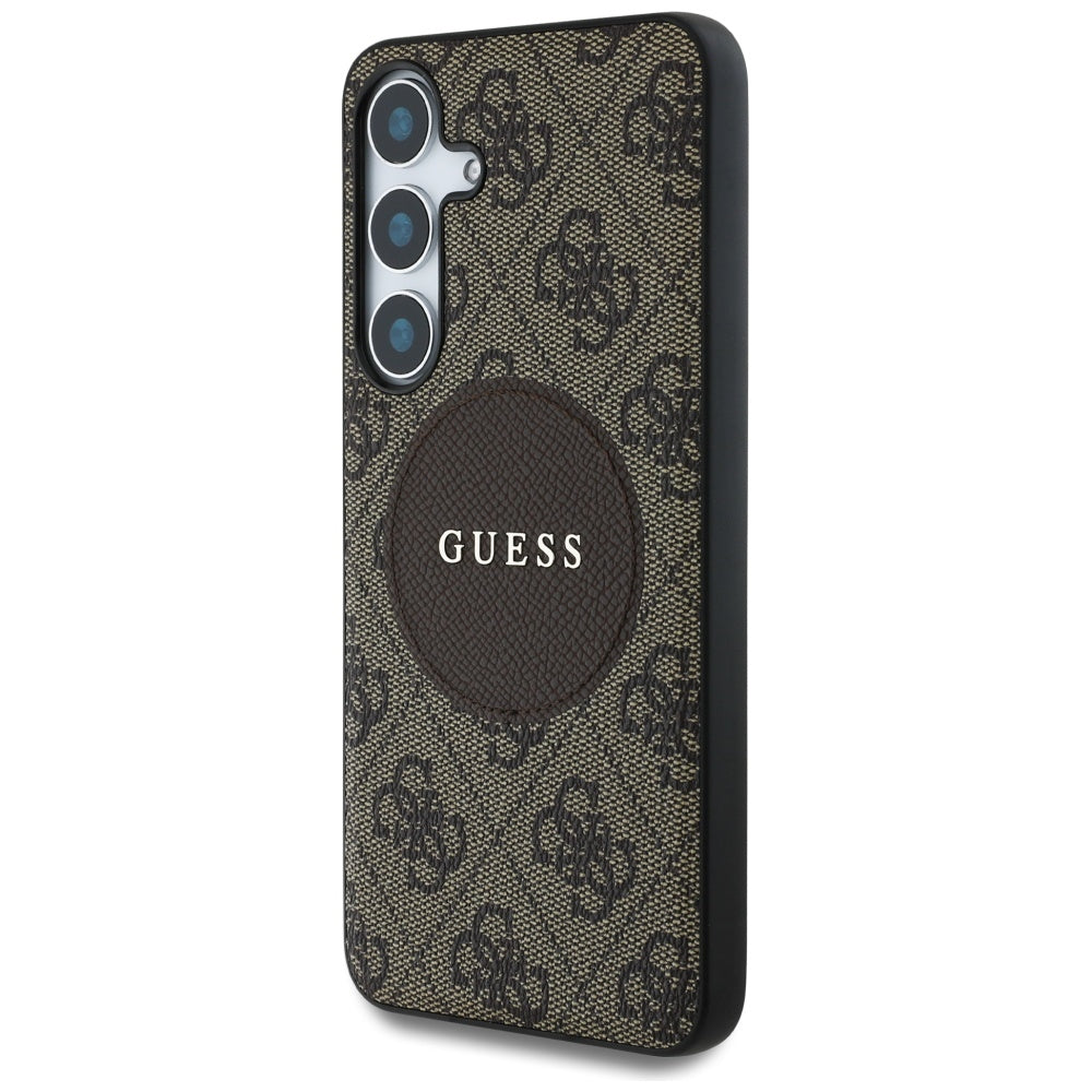 MagSafe-deksel for Samsung Galaxy S25+ S936, Guess, 4G Circle Classic Logo, Brun