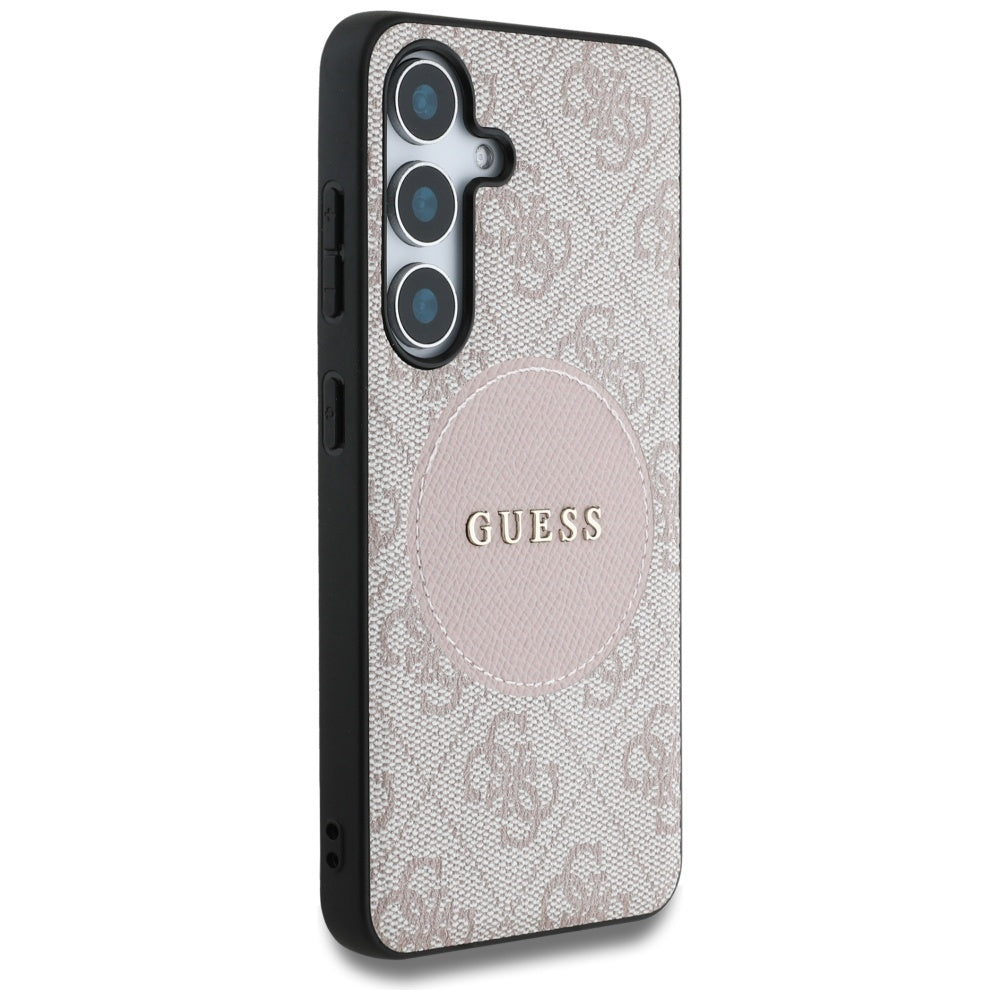 MagSafe-deksel for Samsung Galaxy S25+ S936, Guess, 4G Circle Classic Logo, Rosa