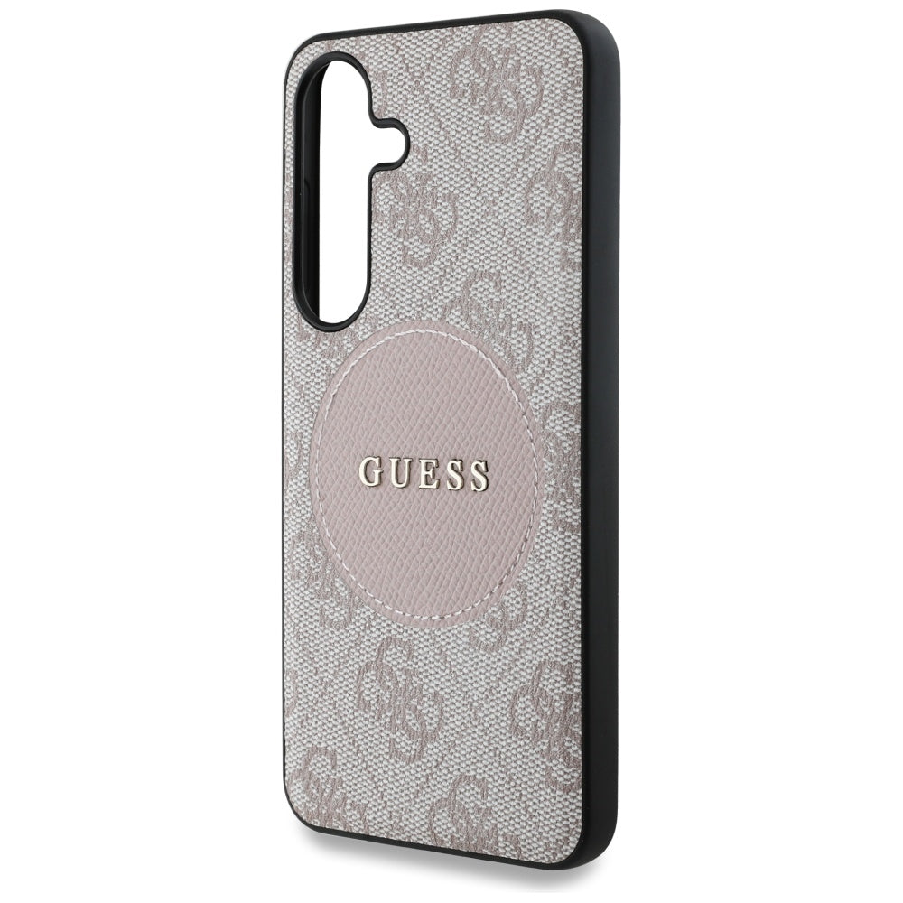 MagSafe-deksel for Samsung Galaxy S25+ S936, Guess, 4G Circle Classic Logo, Rosa