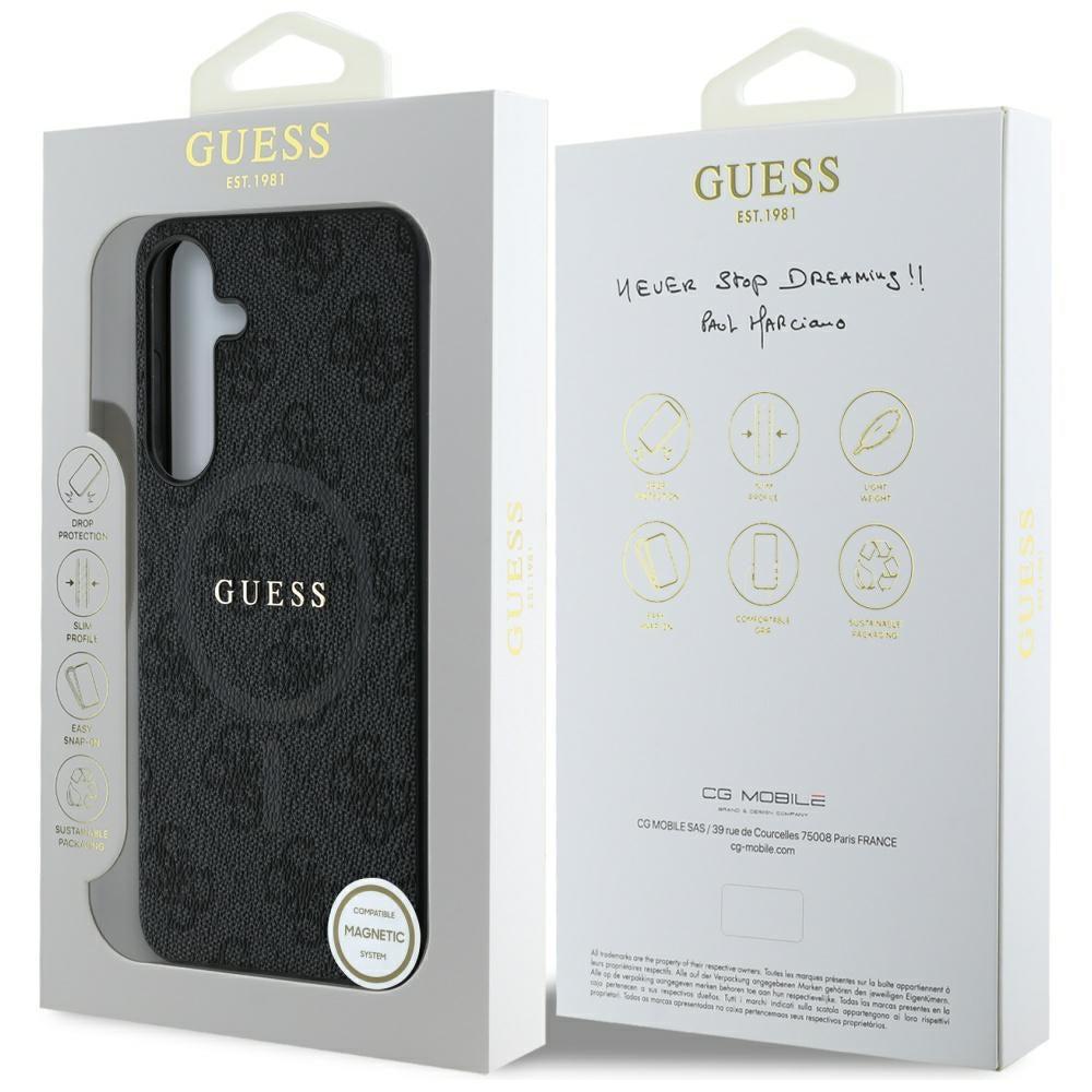 MagSafe-deksel for Samsung Galaxy S25+ S936, Guess, 4G Ring Classic Logo, Svart