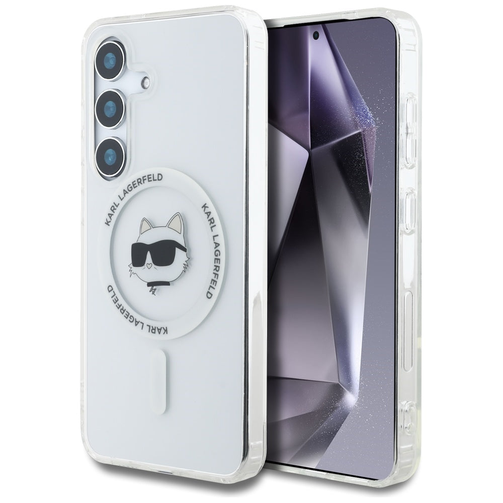 MagSafe-deksel for Samsung Galaxy S25+ S936, Karl Lagerfeld, IML Choupette's Head, Hvit