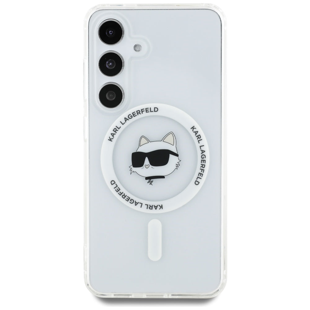 MagSafe-deksel for Samsung Galaxy S25+ S936, Karl Lagerfeld, IML Choupette's Head, Hvit