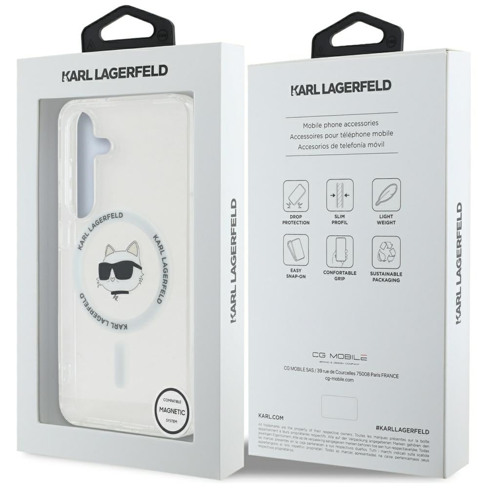 MagSafe-deksel for Samsung Galaxy S25+ S936, Karl Lagerfeld, IML Choupette's Head, Hvit