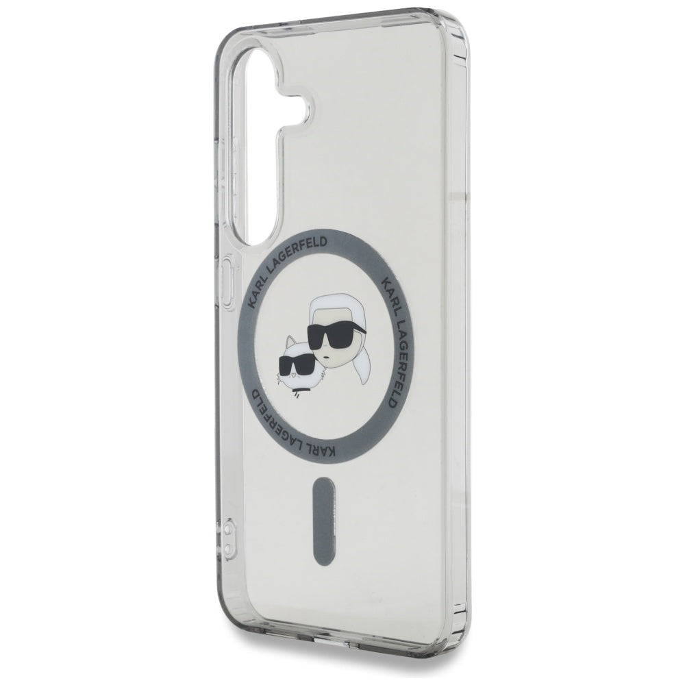 MagSafe-deksel for Samsung Galaxy S25+ S936, Karl Lagerfeld, IML Metal Karl & Choupette's Heads, Svart