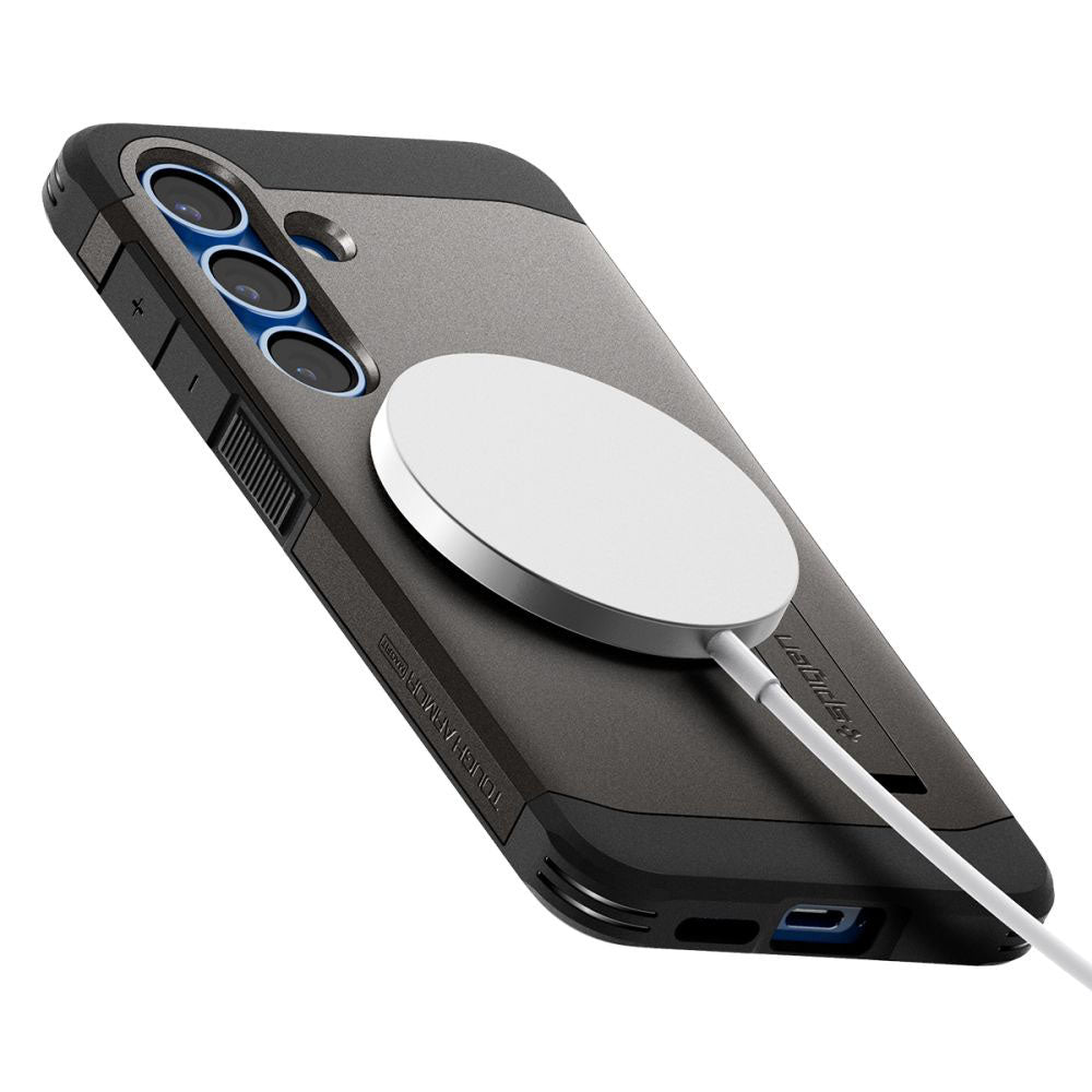 MagSafe-deksel for Samsung Galaxy S25+ S936, Spigen, Tough Armor, Grå