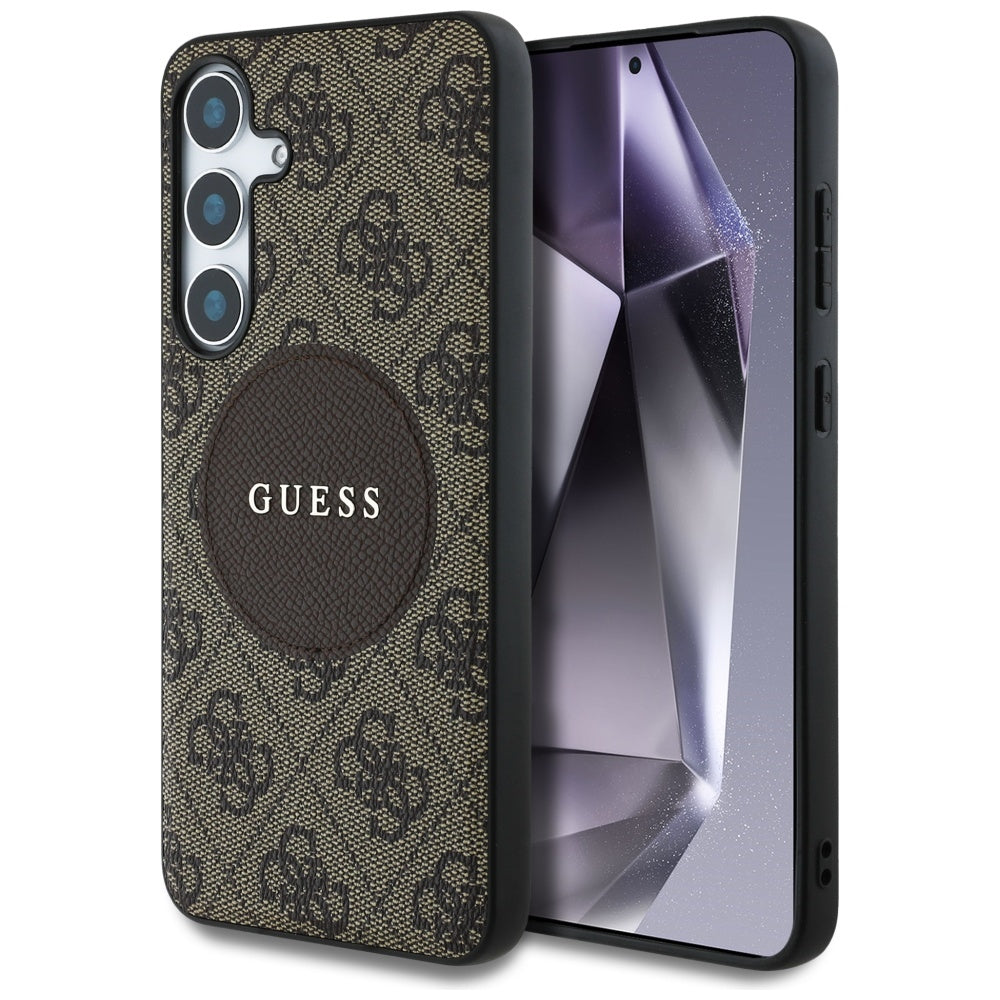 MagSafe-deksel for Samsung Galaxy S25 S931, Guess, 4G Circle Classic Logo, Brun
