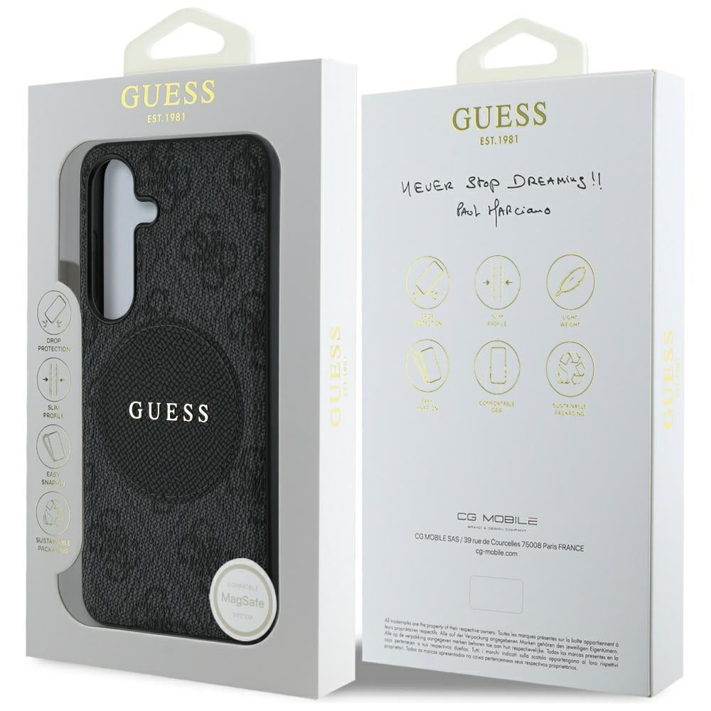 MagSafe-deksel for Samsung Galaxy S25 S931, Guess, 4G Circle Classic Logo, Svart