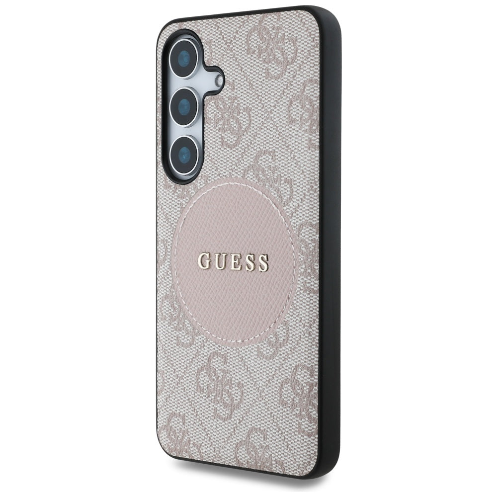 MagSafe-deksel for Samsung Galaxy S25 S931, Guess, 4G Circle Classic Logo, Rosa