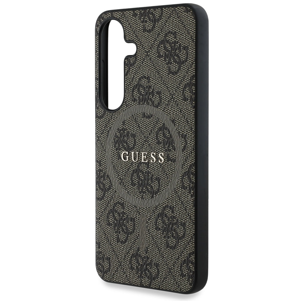 MagSafe-deksel for Samsung Galaxy S25 S931, Guess, 4G Ring Classic Logo, Brun