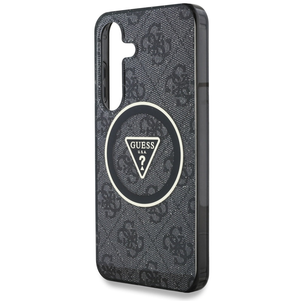 MagSafe-deksel for Samsung Galaxy S25 S931, Guess, IML Glitter 4G Circle Triangle, Svart