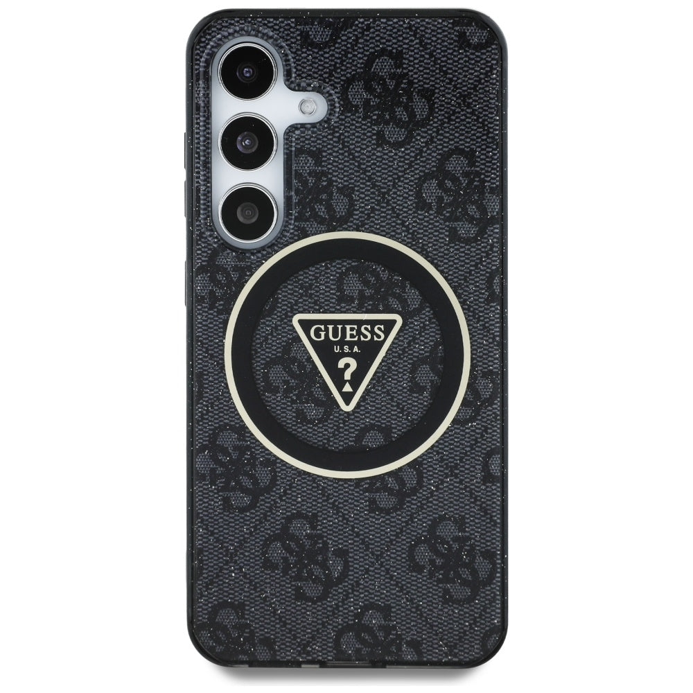 MagSafe-deksel for Samsung Galaxy S25 S931, Guess, IML Glitter 4G Circle Triangle, Svart