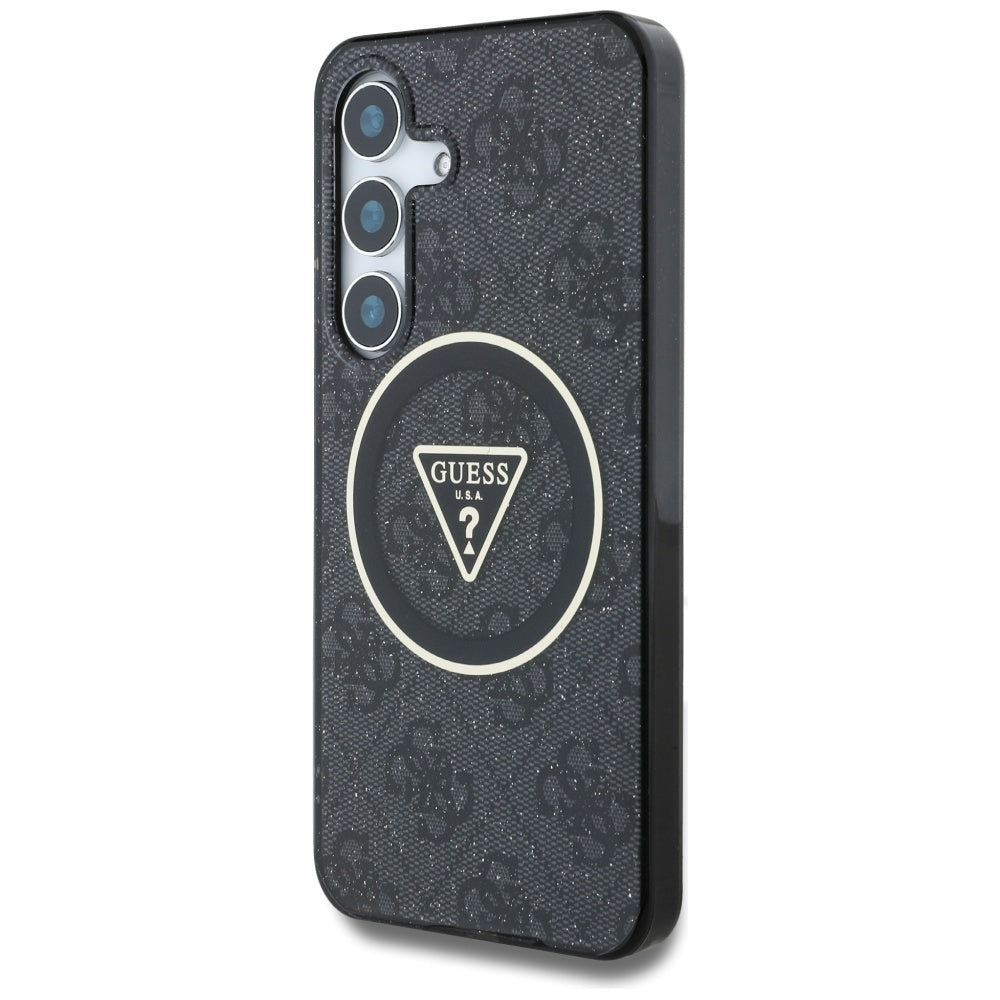 MagSafe-deksel for Samsung Galaxy S25 S931, Guess, IML Glitter 4G Circle Triangle, Svart