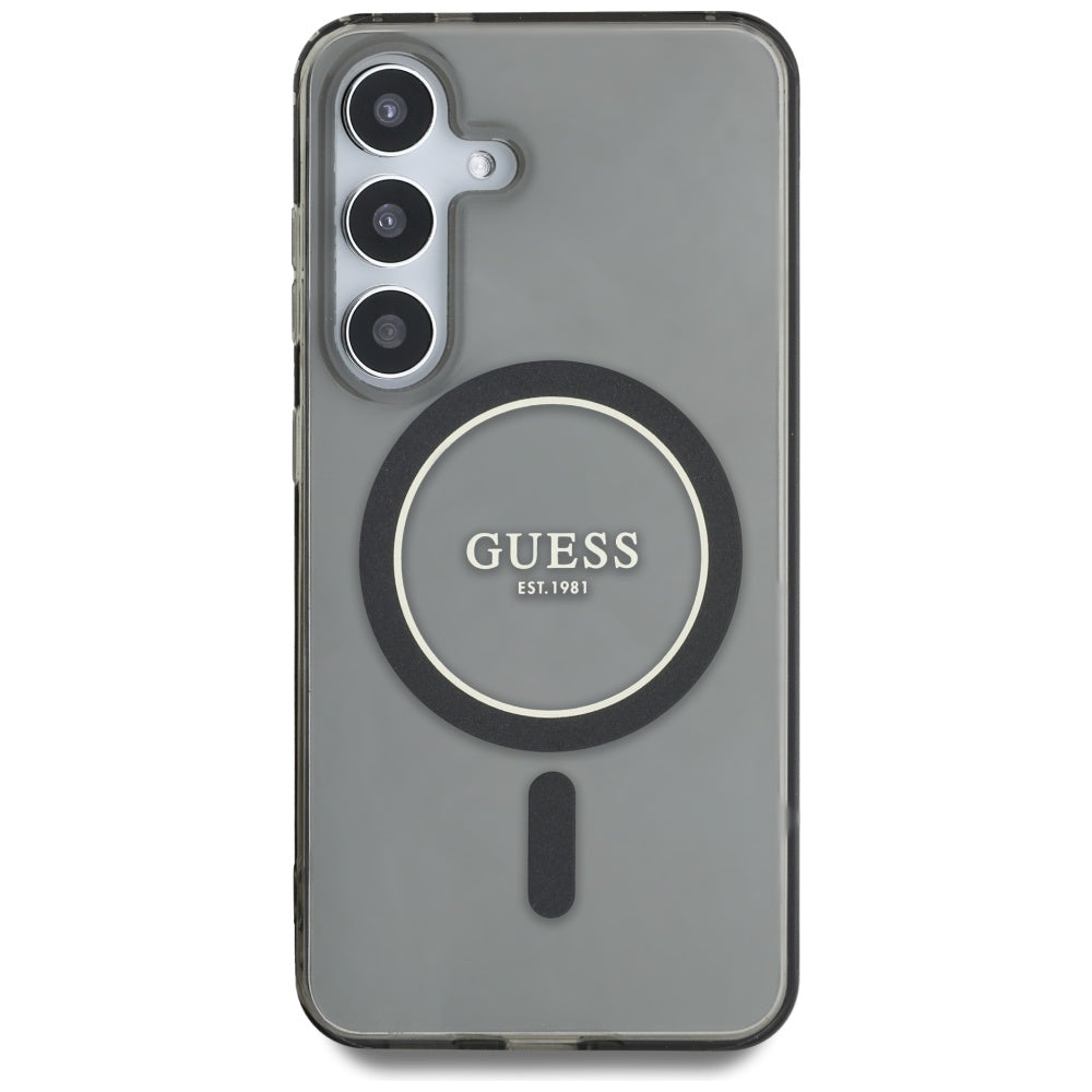MagSafe-deksel for Samsung Galaxy S25 S931, Guess, IML Glitter Circle, Svart