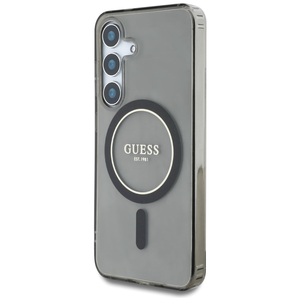 MagSafe-deksel for Samsung Galaxy S25 S931, Guess, IML Glitter Circle, Svart